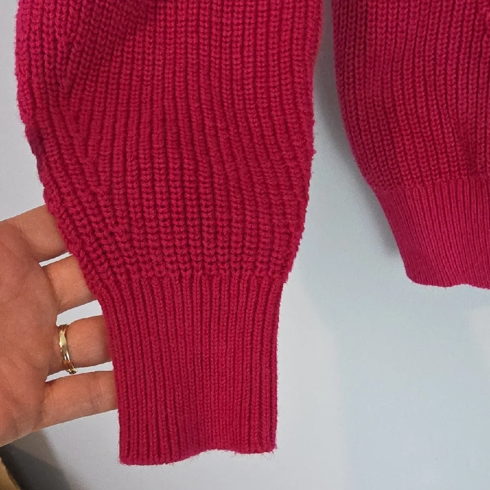 Loft COTTON pink quarter zip johnny collar sweater size  Small Petite